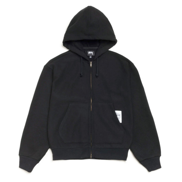Stussy Brass Zip Knit Hooded Sweater 118593 Black