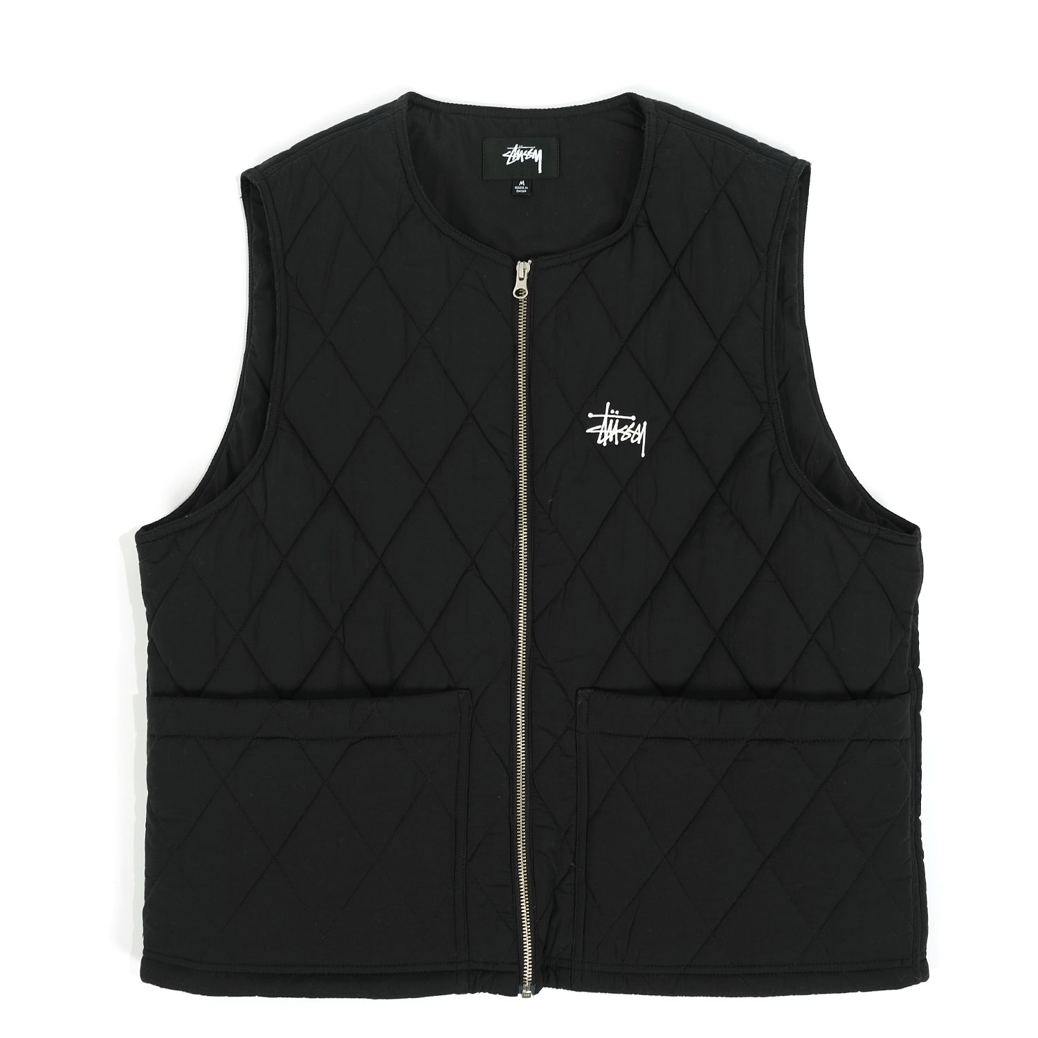 Stussy XL アイボリー キルティングベスト