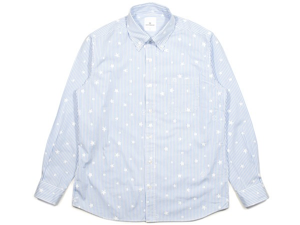 Uniform Experiment Striped Star Print Button Down Shirt