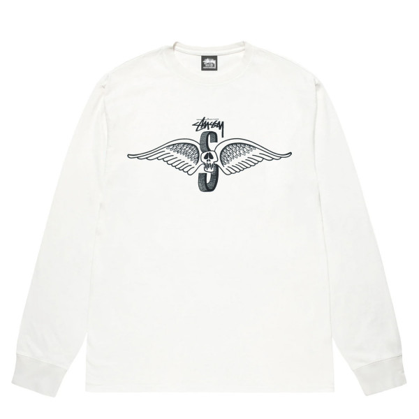Stussy Skull Wings Pigment Dyed Longsleeve T-Shirt 1995115 Natural