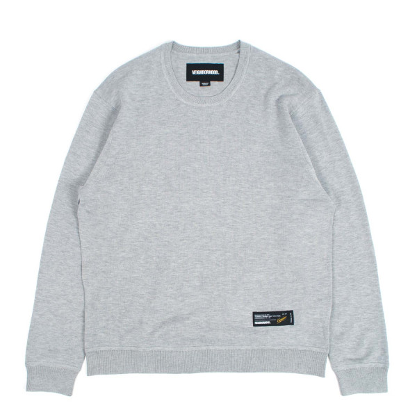 Neighborhood Plain Crewneck Sweater 261FCNH-KNM01 Grey