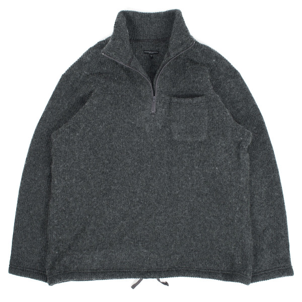 Engineered Garments Zip Mock Neck Knit Sweater 25F1B035 Charcoal