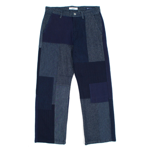 FDMTL Patchwork Wide Rinse Pants FA25PN32R Indigo