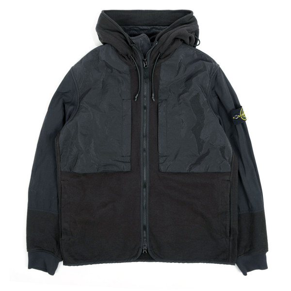 Stone Island Zip Hooded Panel Sweatshirt