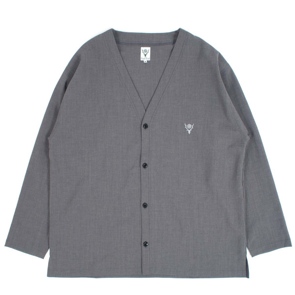 South2 West8 V Neck Cardigan QV584 Grey