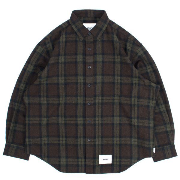 Wtaps TXT 01 Wool Tweed Shirt 252TQDT-SHM03 Olive Drab
