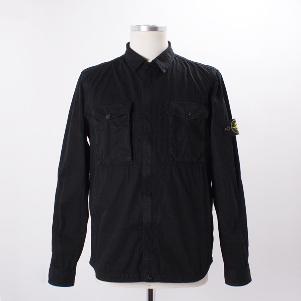 Stone Island Washed Zip Through Overshirt