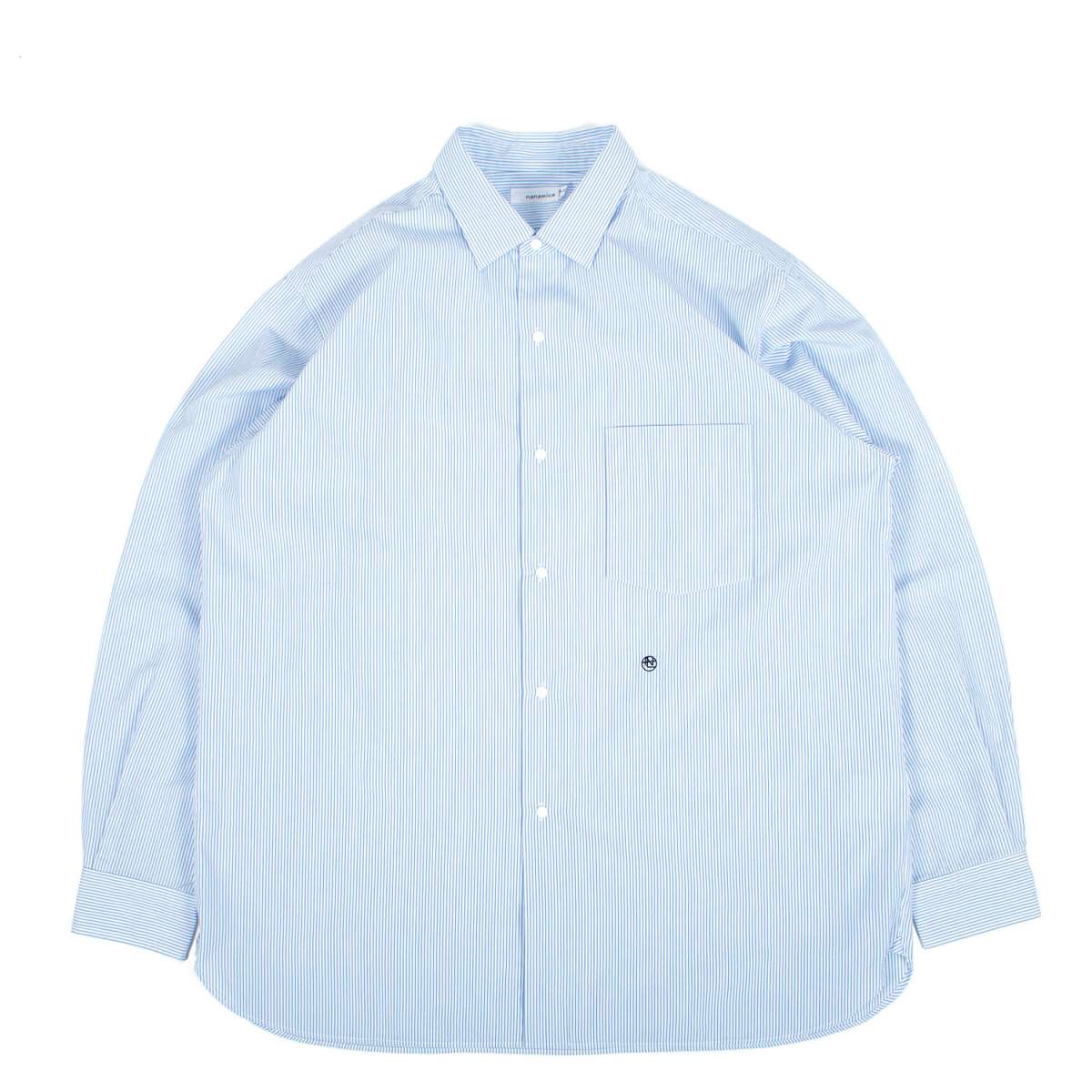 ナナミカ　Regular Collar Stripe Wind Shirt Ｌ Nanamica-Regular-Collar-Stripe