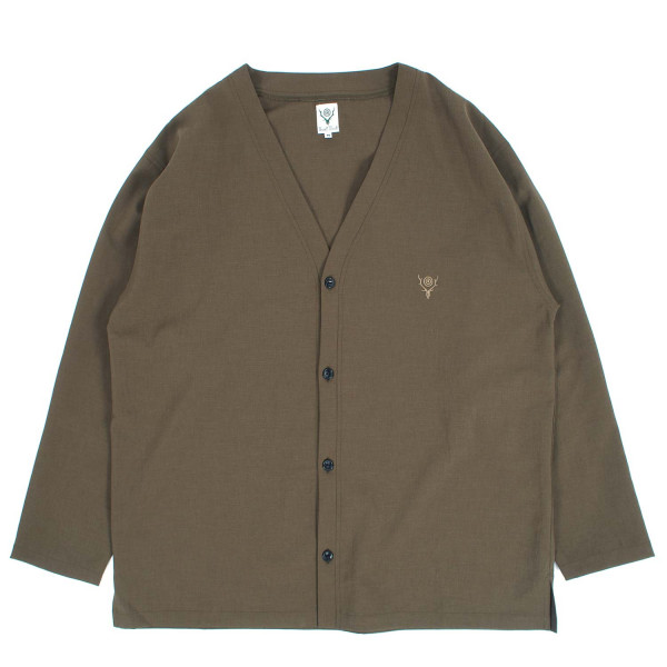 South2 West8 V Neck Cardigan QV584 Brown