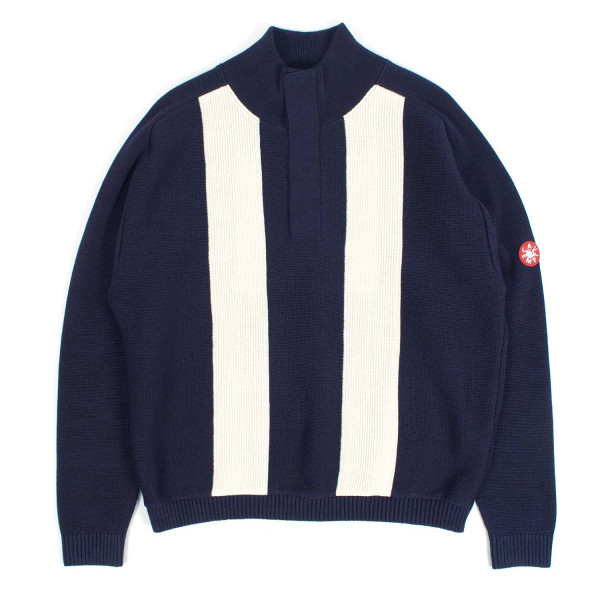 Cav Empt Half Button Up Knit Sweater CES30KN05 Navy