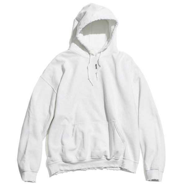 distressed hooded sweatshirt