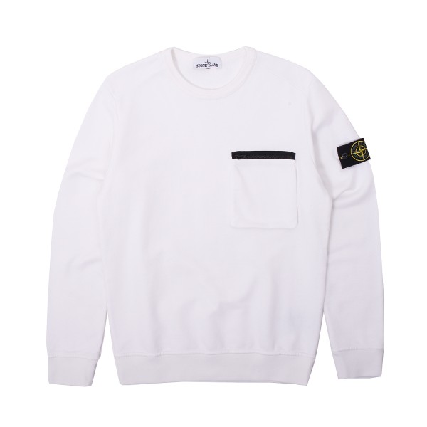 Stone Island Zip Pocket Crewneck Sweatshirt