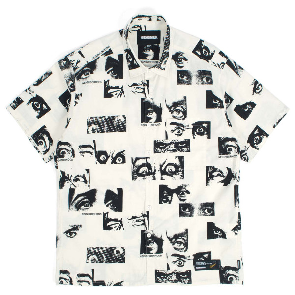 Neighborhood Shortsleeve Eyes Pattern Shirt 261TSNH-SHM15 Ivory