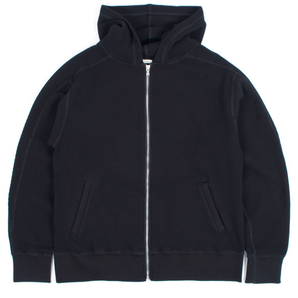 Nanamica Zip-Up Thermal Hooded Sweatshirt S25FH071 Black