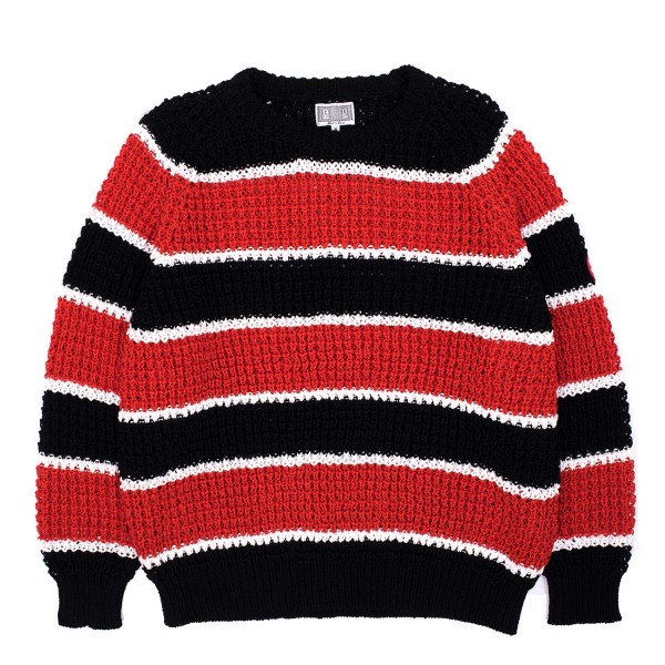 Cav Empt Stripe Loose Waffle Knit Sweater