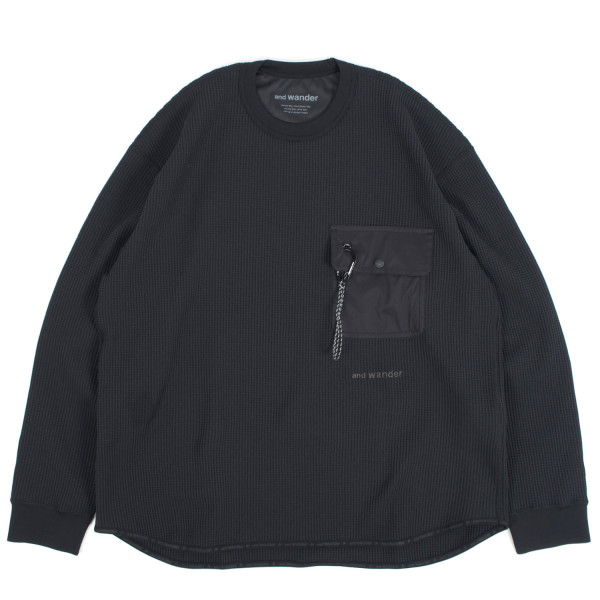 and Wander Waffle Long Sleeve T-Shirt 5745284084 Black