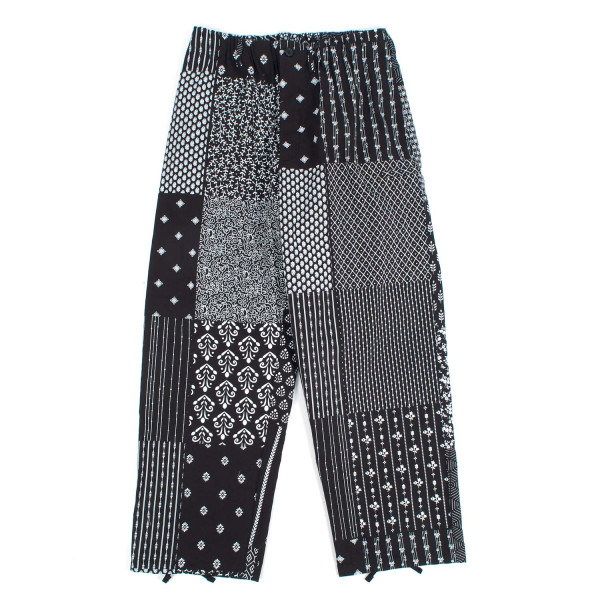Engineered Garments Cotton Patchwork Print Drawstring Pant 26S1F021-ND048 Black