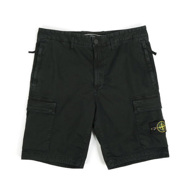 Stone Island Garment Dyed OLD Effect Bermuda Shorts Black