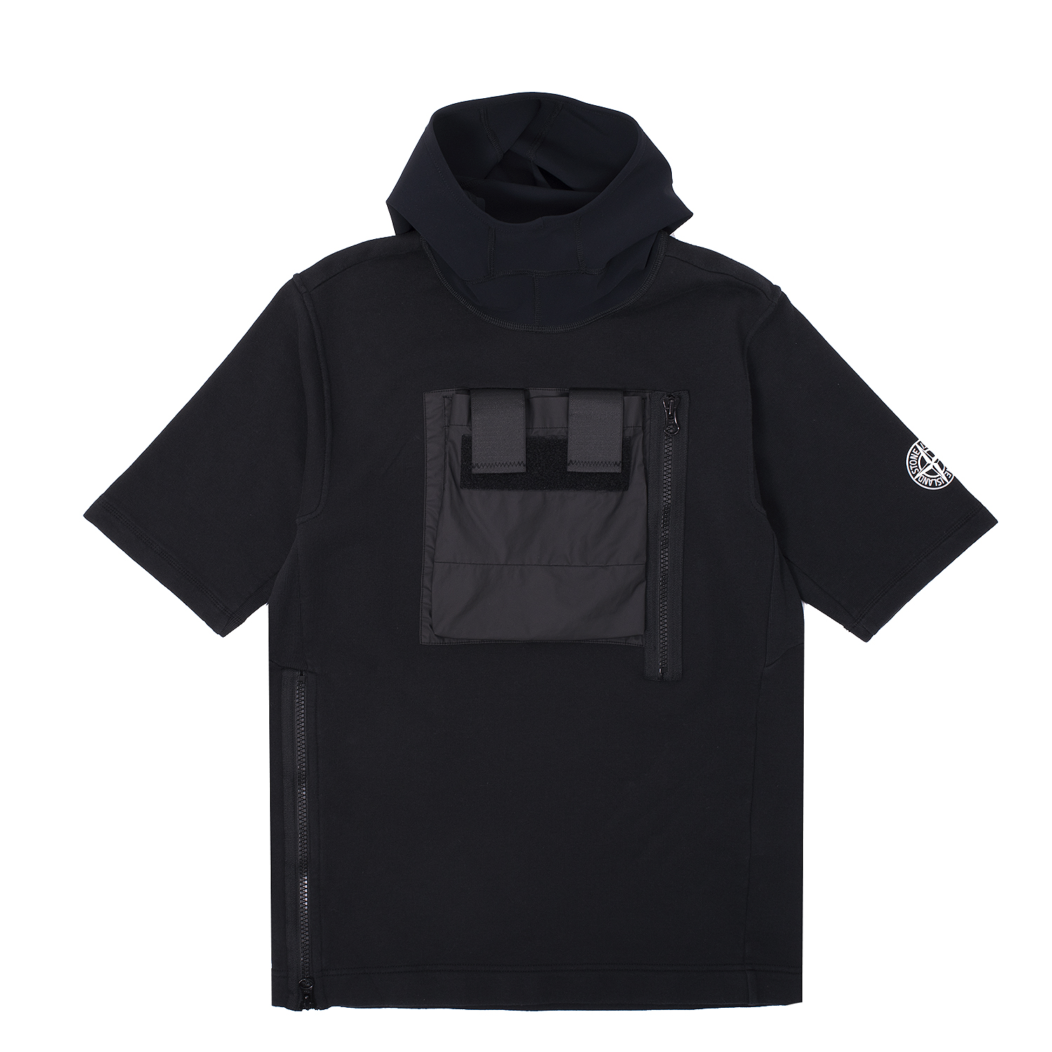 Stone Island Mussola Gommata Shortsleeve Hooded Sweatshirt