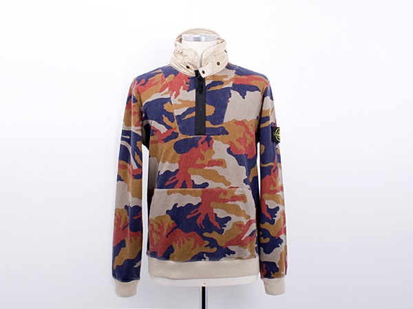 Stone Island Cotton Camouflage Pullover Sweatshirt