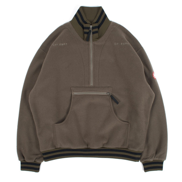 Cav Empt Fleece Half Zip Up Sweatshirt CES29CS17 Khaki