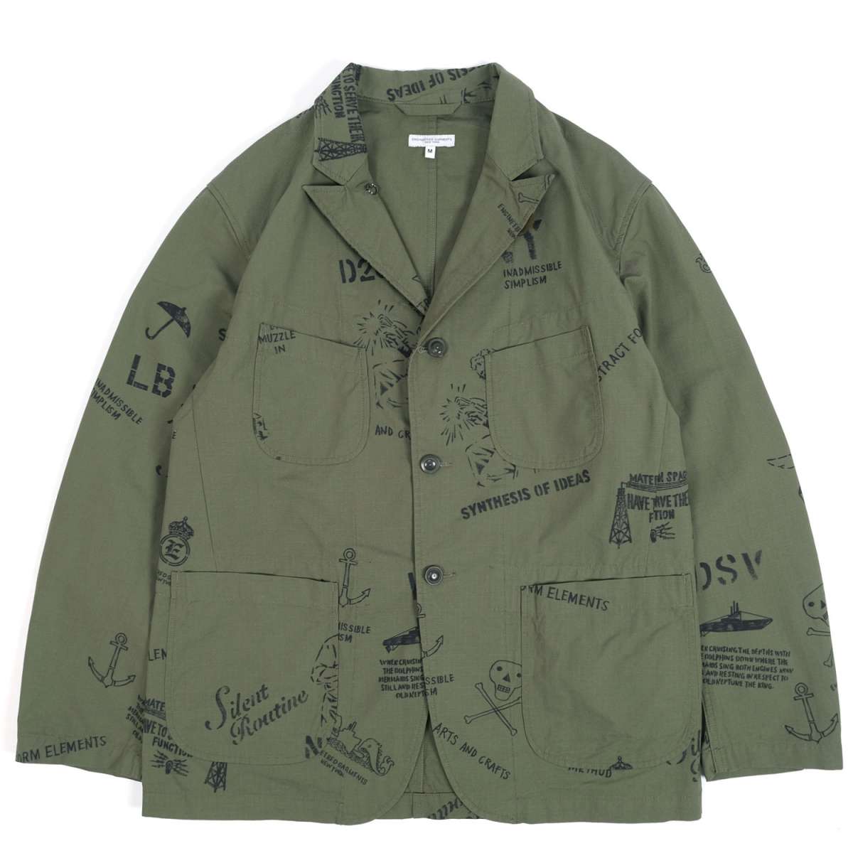 ジャケット・アウター Rare 05ss GRIFFIN Coating Design Cutoff Engineered Garments Graffiti Print Bedford Jacket