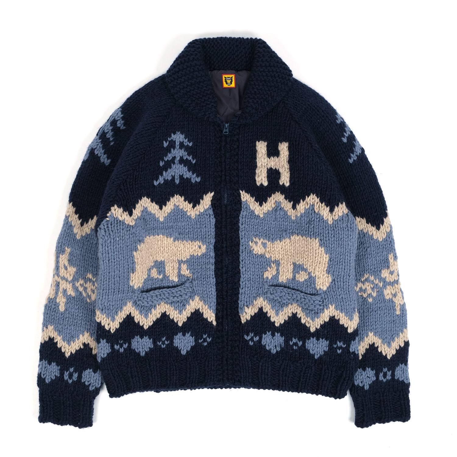 Human Made Polar Bear Cowichian Knit Cardigan | FIRMAMENT - Berlin