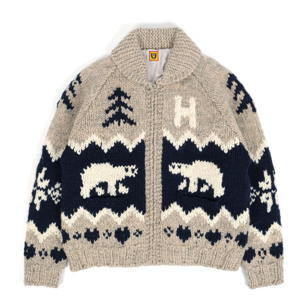 Human Made Polar Bear Cowichian Knit Cardigan HM26CS038