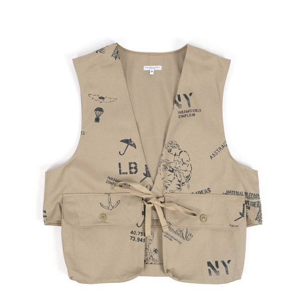 Engineered Garments Graffiti Print Fowl Vest 24S1C002