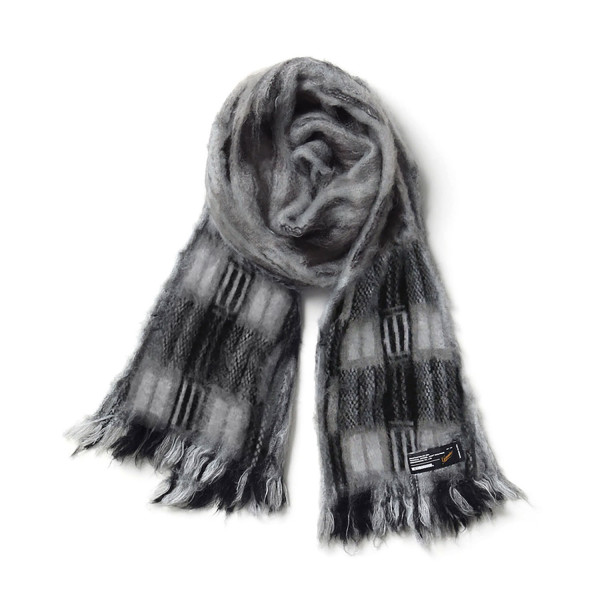 Neighborhood Mohair Check Muffler 252FUNH-AC01 Black