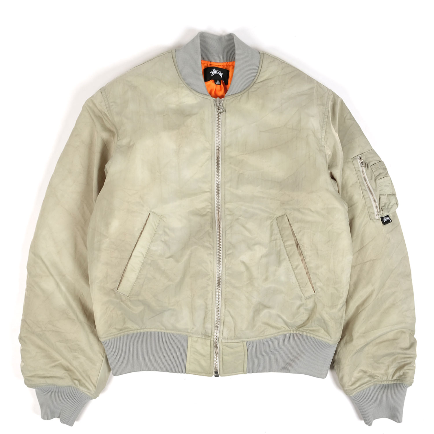 stussy DYED NYLON BOMBER stone Lサイズ