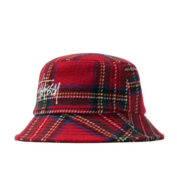 Stussy Big Logo Plaid Bucket Ha 