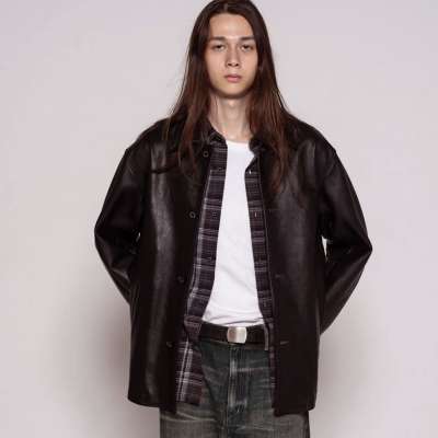 ジャケット・アウター NEIGHBORHOOD LEATHER CAR COAT M Neighborhood-Leather-Car-Coat-