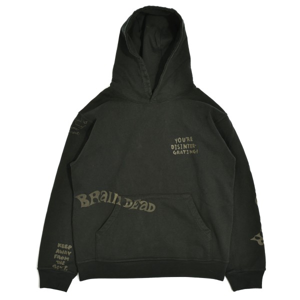 Brain Dead Tonal Type Print Hooded Sweatshirt