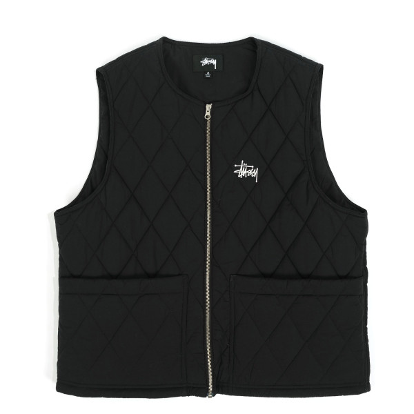 即完売】stussy diamond quilted vest size:M-