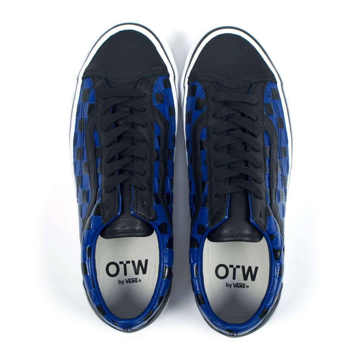 VANS★OTW OLD SKOOL 36 VIBRAM★LEATHER CHECK BLACK/TRUE BLUE Vans OTW Old Skool 36 Vibram Leather Check 'Blue/Black'