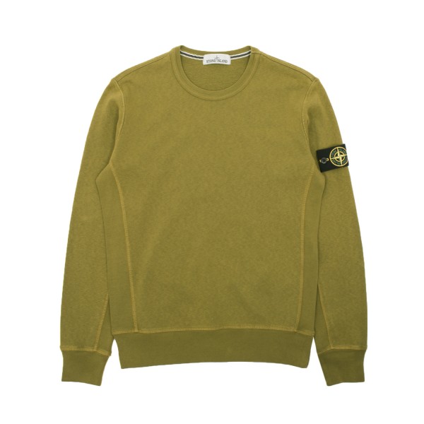 Stone Island Malfile Fleece Garment Dye Crewneck Sweatshirt