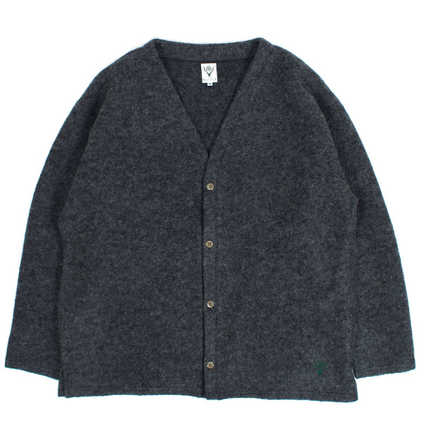 South2 West8 S.S. V Neck Cardigan RW644 Charcoal