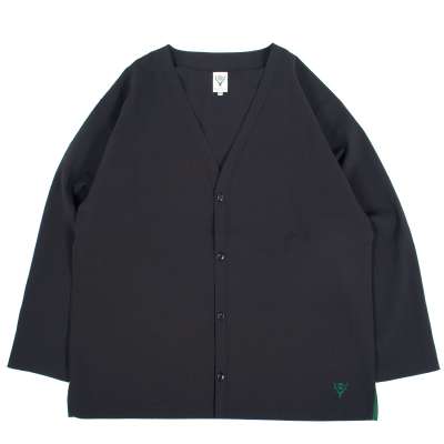 S.S. V Neck Cardigan - Black - Knit Mesh | Nepenthes New York