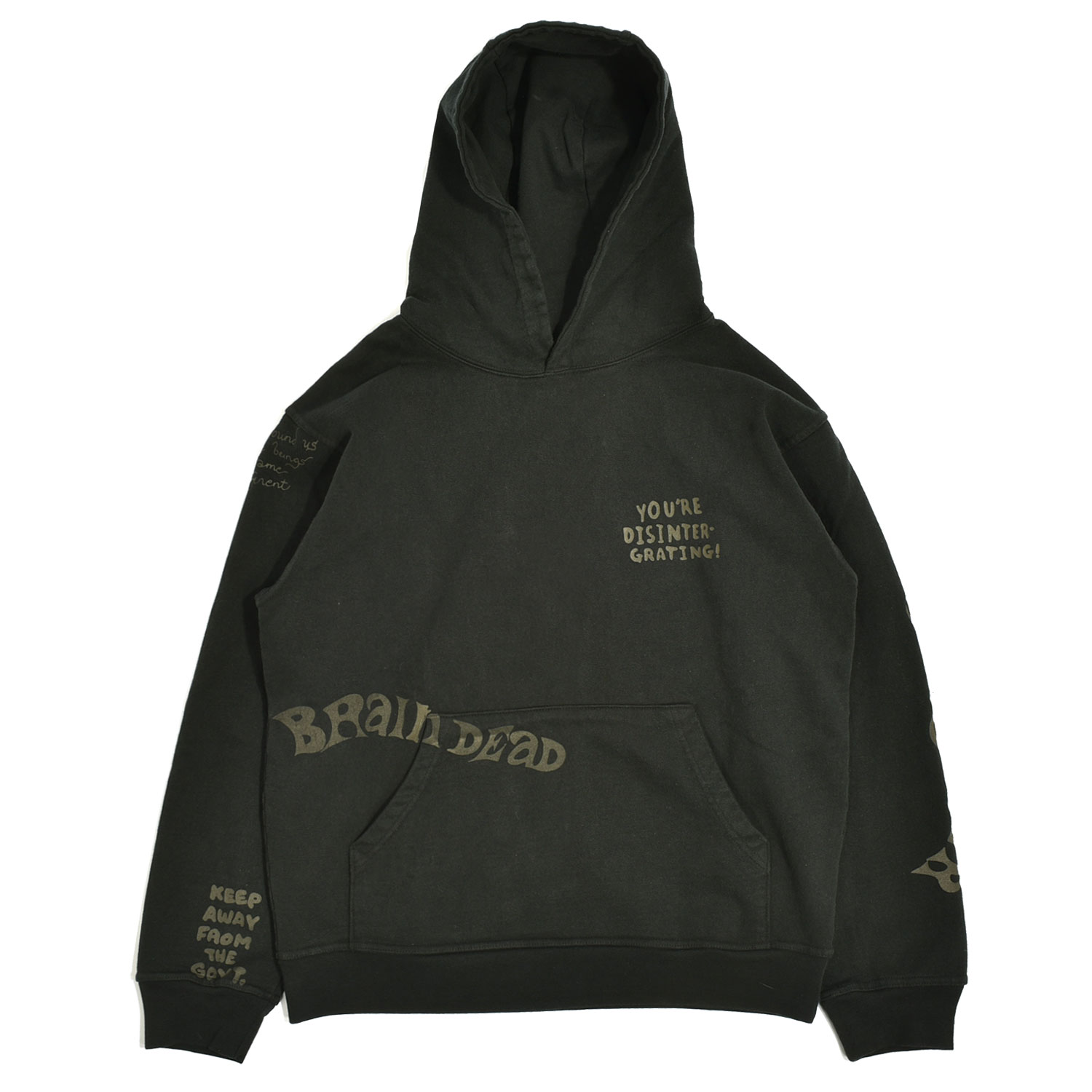 Brain dead tonal top type print hoodie