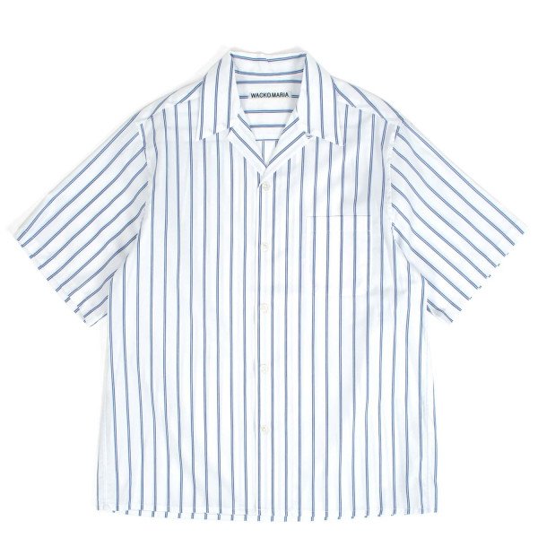 Wacko Maria Striped Open Collar Shortsleeve Type-2 Shirt 26SS-WMS-OC16 White