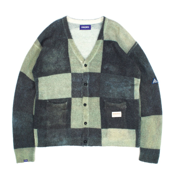 Deva States Checker Mohair Cardigan DSC5GR202F25 Black