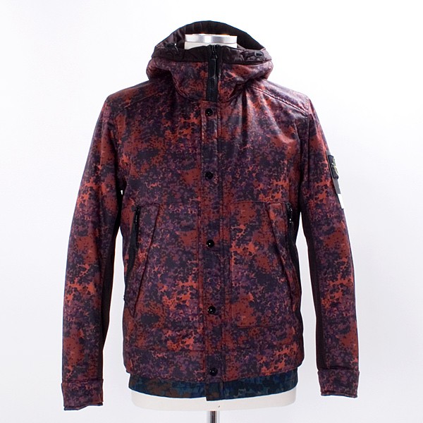 Stone Island Raso Gommato Camo Hooded Jacket