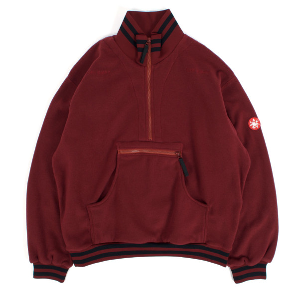 Cav Empt Fleece Half Zip Up Sweatshirt CES29CS17 Burgundy
