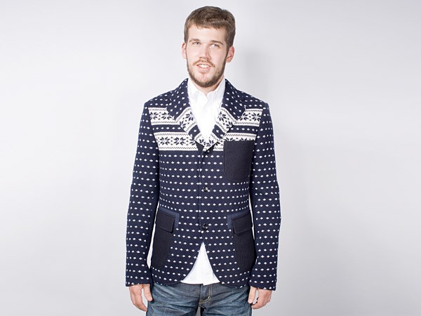 Comme des Garcons Junya Watanabe Man Fair Isle Knit Wool Blazer