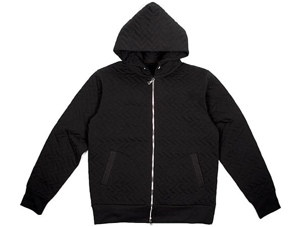 Original Fake Quilted Zip Hooded Sweatshirt