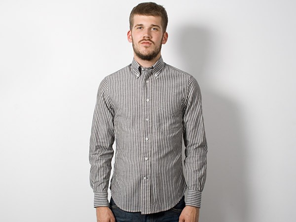 Gitman Vintage Chambray Oxford Blend Striped Shirt