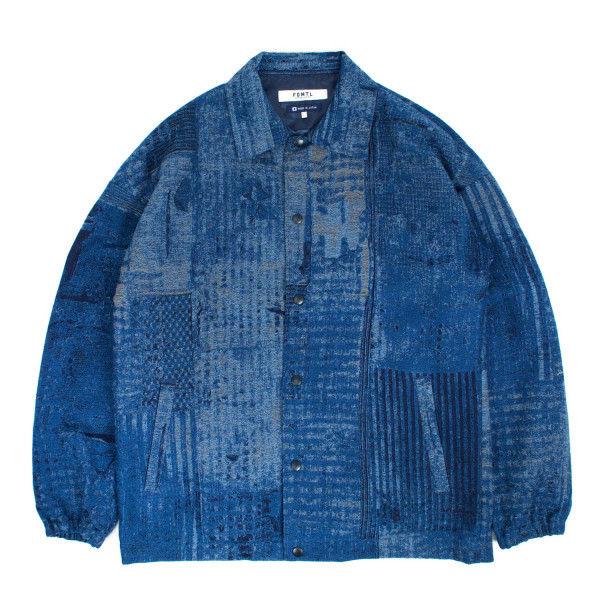 FDMTL Boro Jaquard Rinse Coach Jacket FA25JK47R Indigo