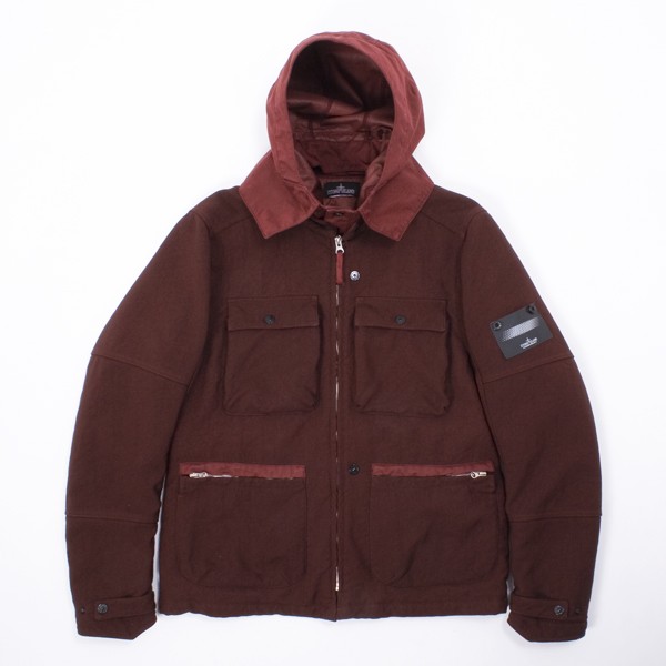 stone island garment dyed hooded bomber jacket