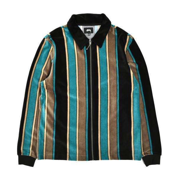 Stussy Roland Stripe Longsleeve Zip Polo Sweater